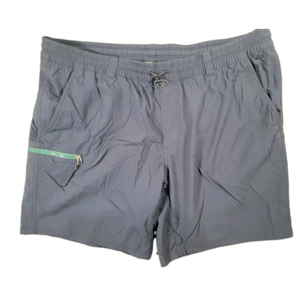 REI Co-op Shorts Mens XL Blue Grey Stretch Nylon Hiking Trail River Cargo Inseam